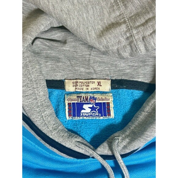 Vintage Starter Carolina Panther NFL Hoodie Sweatshirt Embroidered Men XL - Picture 8 of 12